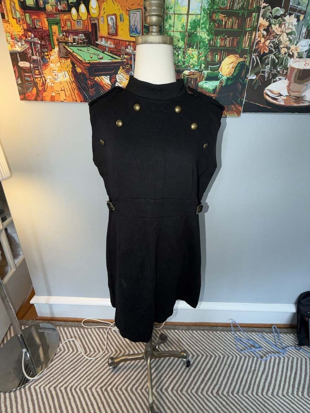 Vivienne Vivienne Tam Black High Neck Mini Dress Size 12